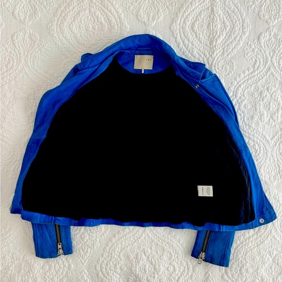 π₯ IRO Blue Leather Biker Jacket π₯ - Picture 8 of 16
